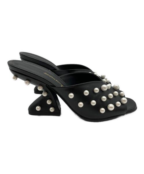 Salvatore Ferragamo（サルヴァトーレ フェラガモ）Salvatore Ferragamo (サルヴァトーレ フェラガモ) パールレザーサンダル ブラック サイズ:6 2/1の古着・服飾アイテム