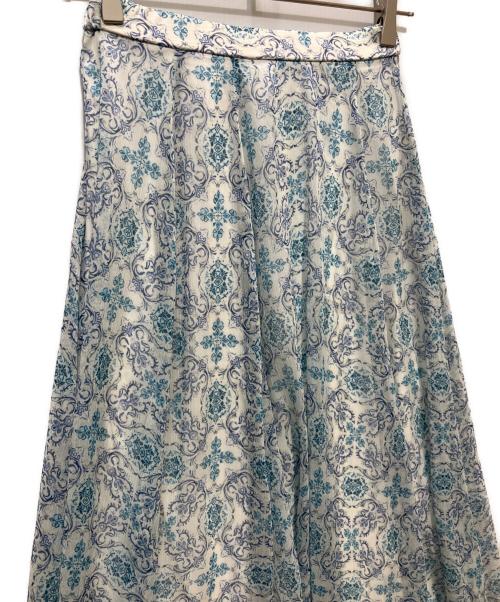 stola.（ストラ）stola. (ストラ) プリントボリュームスカート ブルー サイズ:34の古着・服飾アイテム