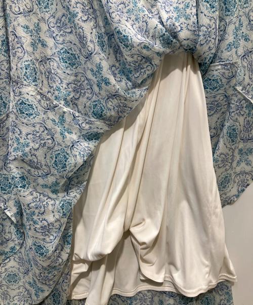 stola.（ストラ）stola. (ストラ) プリントボリュームスカート ブルー サイズ:34の古着・服飾アイテム