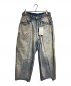 ANCELLM×ATTICアンセルム×アチック）の古着「26SS DENIM WIDE SLACKS/デニムワイドスラックス」｜インディゴ