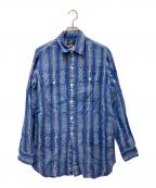 NIGEL CABOURNナイジェルケーボン）の古着「BIG SHIRT PATTERN PRINTED LINEN」｜ブルー