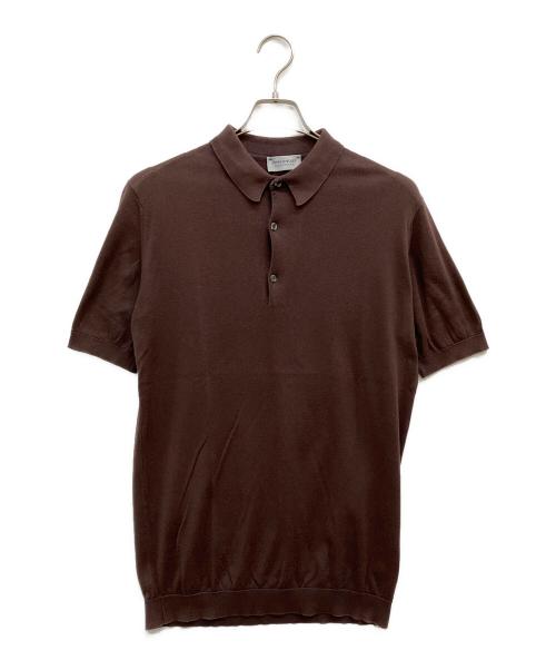JOHN SMEDLEY（ジョンスメドレー）JOHN SMEDLEY (ジョンスメドレー) シーアイランドコットンニットポロシャツ ブラウン サイズ:Mの古着・服飾アイテム