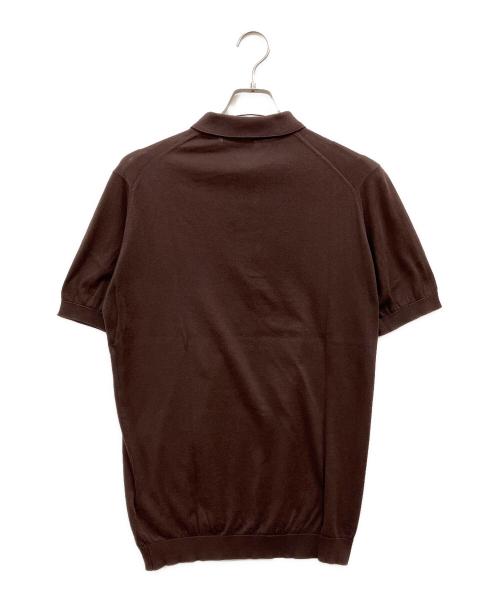 JOHN SMEDLEY（ジョンスメドレー）JOHN SMEDLEY (ジョンスメドレー) シーアイランドコットンニットポロシャツ ブラウン サイズ:Mの古着・服飾アイテム