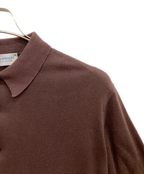 JOHN SMEDLEY（ジョンスメドレー）JOHN SMEDLEY (ジョンスメドレー) シーアイランドコットンニットポロシャツ ブラウン サイズ:Mの古着・服飾アイテム