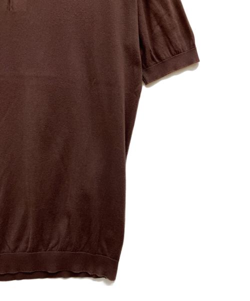 JOHN SMEDLEY（ジョンスメドレー）JOHN SMEDLEY (ジョンスメドレー) シーアイランドコットンニットポロシャツ ブラウン サイズ:Mの古着・服飾アイテム