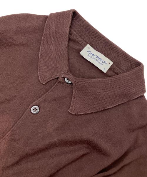 JOHN SMEDLEY（ジョンスメドレー）JOHN SMEDLEY (ジョンスメドレー) シーアイランドコットンニットポロシャツ ブラウン サイズ:Mの古着・服飾アイテム