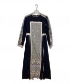 MURRALミューラル）の古着「Framed flower lace dress」｜ネイビー