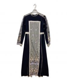 MURRAL（ミューラル）の古着「Framed flower lace dress」｜ネイビー