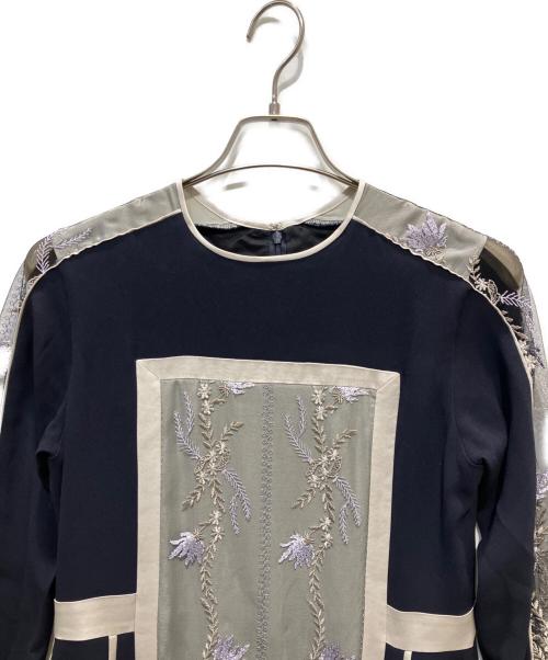 MURRAL（ミューラル）MURRAL (ミューラル) Framed flower lace dress ネイビー サイズ:2の古着・服飾アイテム