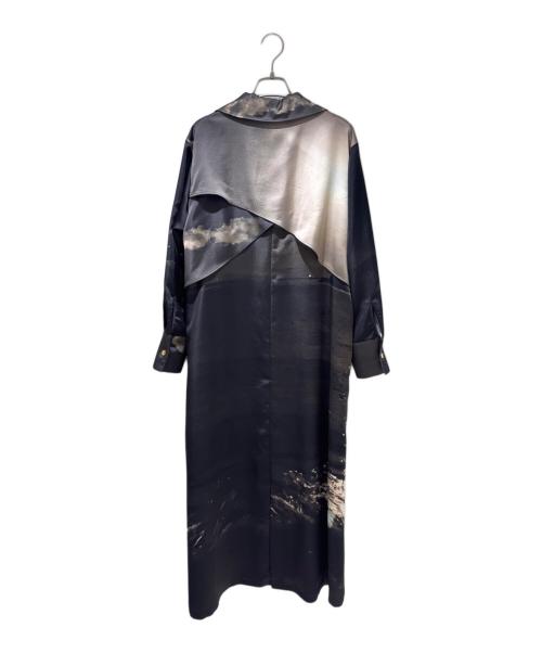 MURRAL（ミューラル）MURRAL (ミューラル) Printed Cape belt dress ブラック サイズ:2の古着・服飾アイテム