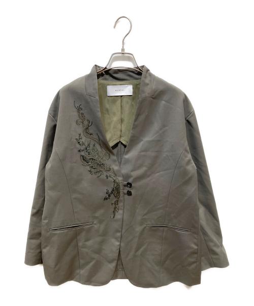 MURRAL（ミューラル）MURRAL (ミューラル) Veil embroidered jacket カーキ サイズ:2の古着・服飾アイテム