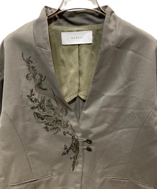 MURRAL（ミューラル）MURRAL (ミューラル) Veil embroidered jacket カーキ サイズ:2の古着・服飾アイテム