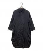 evam evaエヴァムエヴァ）の古着「cupro silk shirts one piece」｜ブラック
