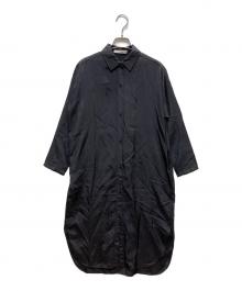 evam eva（エヴァムエヴァ）の古着「cupro silk shirts one piece」｜ブラック