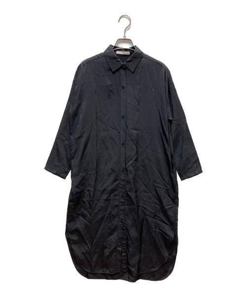 evam eva（エヴァムエヴァ）evam eva (エヴァムエヴァ) cupro silk shirts one piece ブラック サイズ:１の古着・服飾アイテム