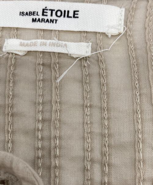 ISABEL MARANT ETOILE（イザベルマランエトワール）ISABEL MARANT ETOILE (イザベルマランエトワール) コットンボイルバンドカラーギャザーブラウス ベージュ サイズ:SIZE 36の古着・服飾アイテム