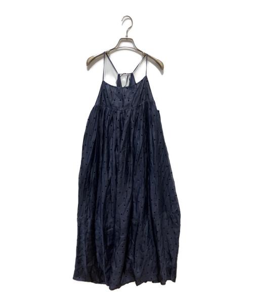 Curensology（カレンソロジー）Curensology (カレンソロジー) フロッキードットワンピース ネイビー サイズ:FREEの古着・服飾アイテム