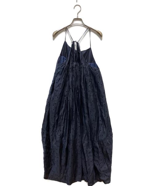 Curensology（カレンソロジー）Curensology (カレンソロジー) フロッキードットワンピース ネイビー サイズ:FREEの古着・服飾アイテム