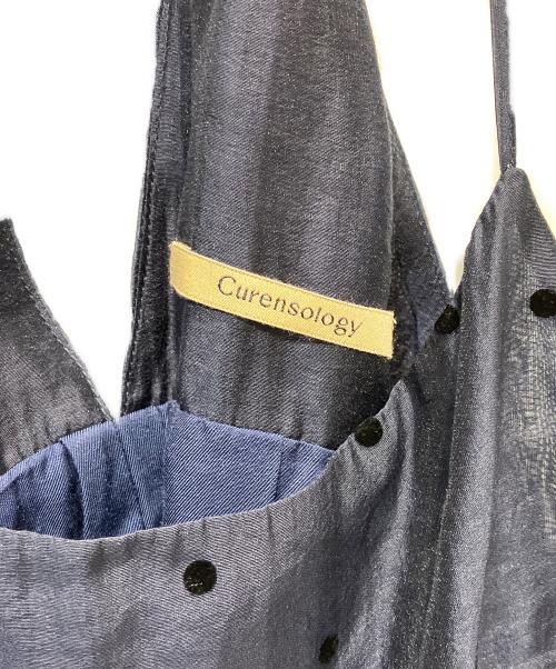 Curensology（カレンソロジー）Curensology (カレンソロジー) フロッキードットワンピース ネイビー サイズ:FREEの古着・服飾アイテム