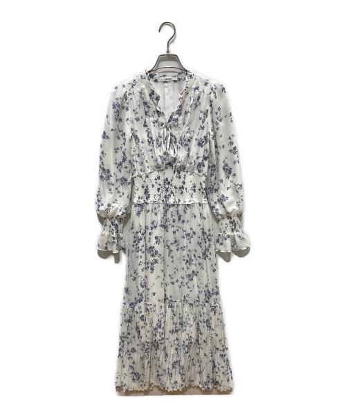 Snidel（スナイデル）Snidel (スナイデル) Sustainaプリーツプリントワンピース ホワイトの古着・服飾アイテム
