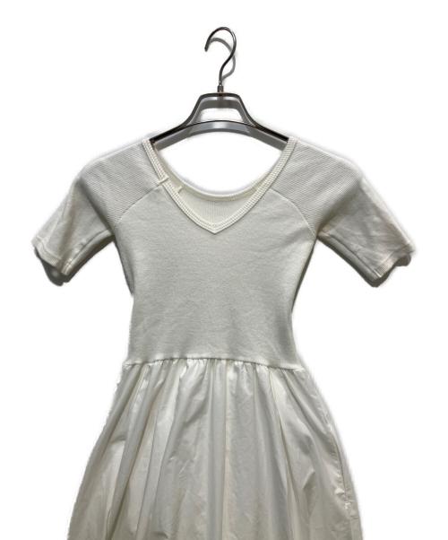 regleam（リグリーム）regleam (リグリーム) リブニット切替ワンピース ホワイト サイズ:Ｓの古着・服飾アイテム