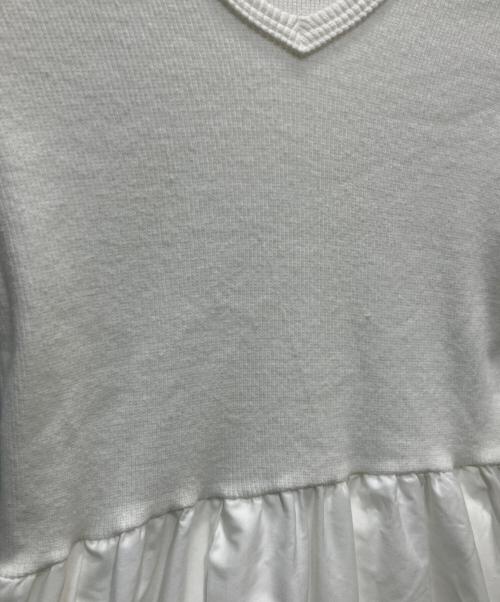 regleam（リグリーム）regleam (リグリーム) リブニット切替ワンピース ホワイト サイズ:Ｓの古着・服飾アイテム