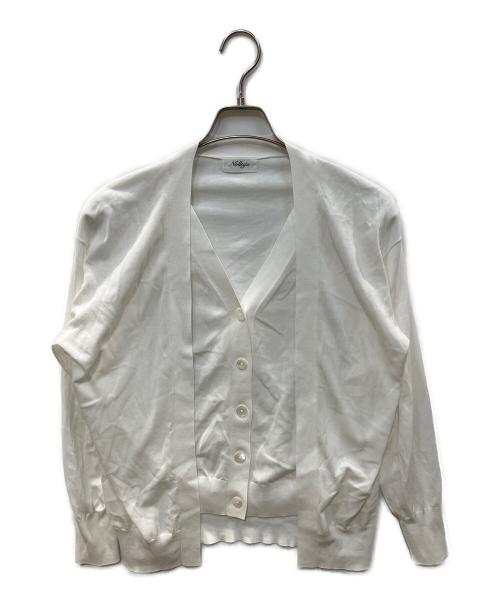 NOLLEY'S（ノーリーズ）NOLLEY'S (ノーリーズ) ベストドッキングVネックカーディガン ホワイト サイズ:38の古着・服飾アイテム