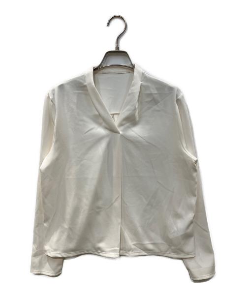 icB（アイシービー）icB (アイシービー) ライトストレッチアムンゼン Vネックカットソー ホワイト サイズ:Mの古着・服飾アイテム