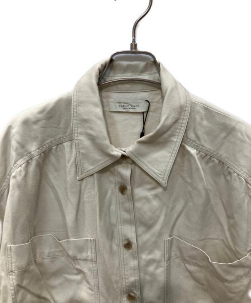 PUBLIC TOKYO（パブリックトウキョウ）PUBLIC TOKYO (パブリックトウキョウ) フルイドクロップドシャツ ベージュ サイズ:FREEの古着・服飾アイテム