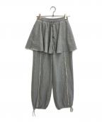 MAISON SPECIALメゾンスペシャル）の古着「フレアスカートレイヤースウェットパンツ」｜グレー