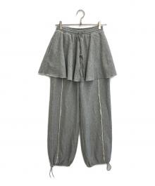 MAISON SPECIAL（メゾンスペシャル）の古着「フレアスカートレイヤースウェットパンツ」｜グレー