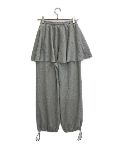 MAISON SPECIAL（メゾンスペシャル）MAISON SPECIAL (メゾンスペシャル) フレアスカートレイヤースウェットパンツ グレー サイズ:SIZE 36 未使用品の古着・服飾アイテム