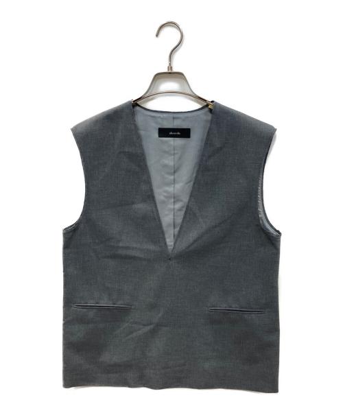 allureville（アルアバイル）allureville (アルアバイル) トロピカルVネックジレ グレー サイズ:2の古着・服飾アイテム