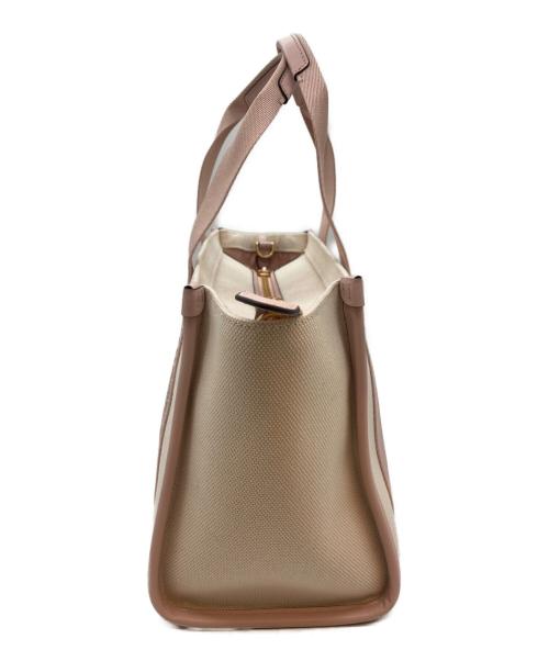 Kate Spade（ケイトスペード）Kate Spade (ケイトスペード) キップ キャンバス スモール トート アイボリー×ピンクの古着・服飾アイテム