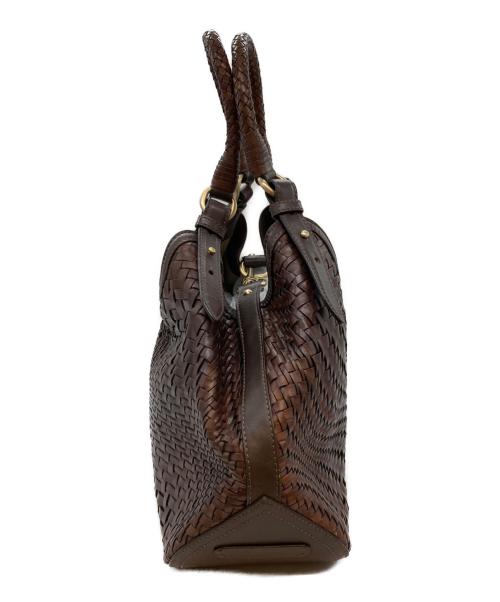 COLE HAAN（コールハーン）COLE HAAN (コールハーン) レザーメッシュセミショルダーバッグ ブラウンの古着・服飾アイテム