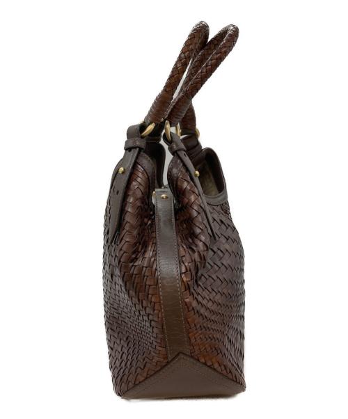 COLE HAAN（コールハーン）COLE HAAN (コールハーン) レザーメッシュセミショルダーバッグ ブラウンの古着・服飾アイテム