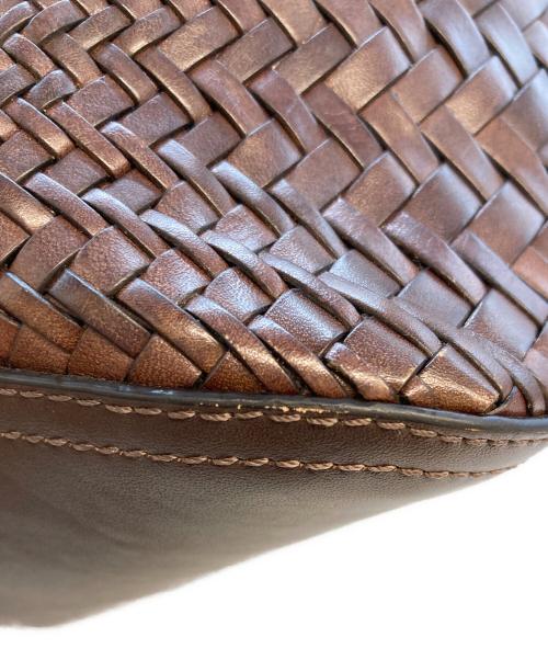 COLE HAAN（コールハーン）COLE HAAN (コールハーン) レザーメッシュセミショルダーバッグ ブラウンの古着・服飾アイテム