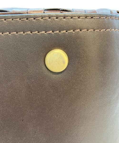 COLE HAAN（コールハーン）COLE HAAN (コールハーン) レザーメッシュセミショルダーバッグ ブラウンの古着・服飾アイテム