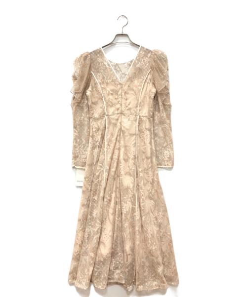 Snidel（スナイデル）Snidel (スナイデル) シャイニーエンブロイダリーワンピ ピンクベージュ サイズ:SIZE 0 未使用品の古着・服飾アイテム