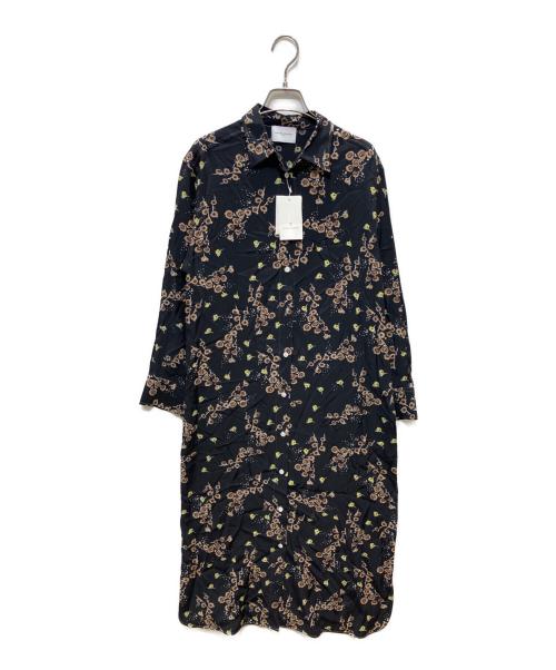 UNITED ARROWS TOKYO（ユナイテッドアローズトウキョウ）UNITED ARROWS TOKYO (ユナイテッドアローズトウキョウ) プリント シャツ ワンピース ブラック サイズ:36 未使用品の古着・服飾アイテム