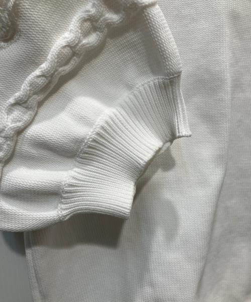 UNITED ARROWS（ユナイテッドアローズ）UNITED ARROWS (ユナイテッドアローズ) レース コンビ パフ ニット ウォッシャブル ホワイト サイズ:FREEの古着・服飾アイテム