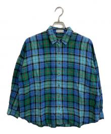 MACKINTOSH LONDON（マッキントッシュ ロンドン）の古着「タータンチェックリネンシャツ」｜ブルー×グリーン