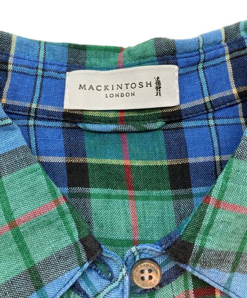 MACKINTOSH LONDON（マッキントッシュ ロンドン）MACKINTOSH LONDON (マッキントッシュ ロンドン) タータンチェックリネンシャツ ブルー×グリーン サイズ:SIZE 38の古着・服飾アイテム