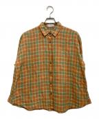 MACKINTOSH LONDONマッキントッシュ ロンドン）の古着「アイリッシュリネンチェックシャツ」｜オレンジ×グリーン