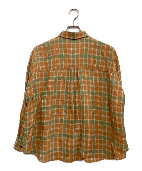 MACKINTOSH LONDON（マッキントッシュ ロンドン）MACKINTOSH LONDON (マッキントッシュ ロンドン) アイリッシュリネンチェックシャツ オレンジ×グリーン サイズ:SIZE 38の古着・服飾アイテム