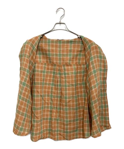 MACKINTOSH LONDON（マッキントッシュ ロンドン）MACKINTOSH LONDON (マッキントッシュ ロンドン) アイリッシュリネンチェックシャツ オレンジ×グリーン サイズ:SIZE 38の古着・服飾アイテム