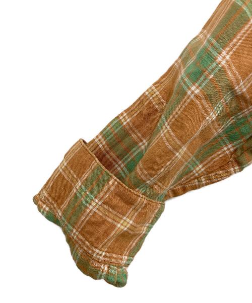 MACKINTOSH LONDON（マッキントッシュ ロンドン）MACKINTOSH LONDON (マッキントッシュ ロンドン) アイリッシュリネンチェックシャツ オレンジ×グリーン サイズ:SIZE 38の古着・服飾アイテム