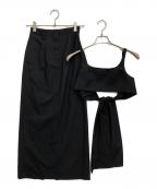 CLANEクラネ）の古着「BUSTIER SET STRAIGHT SKIRT」｜ブラック