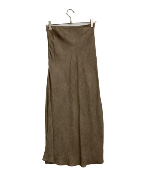 Whim Gazette（ウィムガゼット）Whim Gazette (ウィムガゼット) ツイル顔料染めマキシスカート ブラウン サイズ:SIZE 36の古着・服飾アイテム