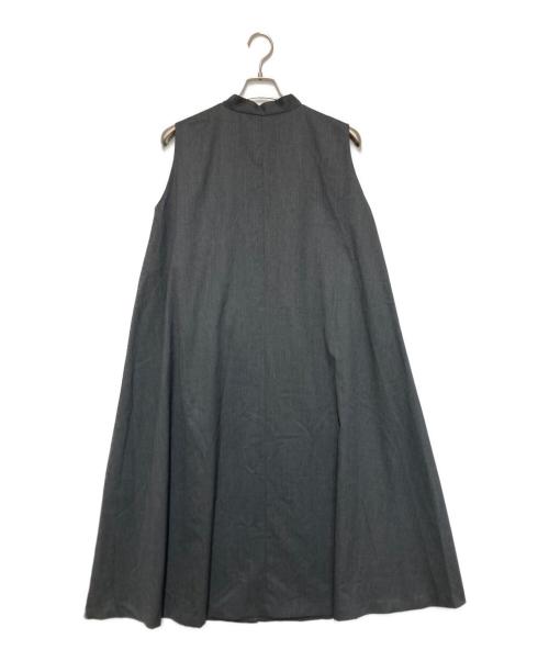 mizuiro-ind（ミズイロインド）mizuiro-ind (ミズイロインド) スタンドカラーフレアジレワンピース グレー サイズ:Fの古着・服飾アイテム